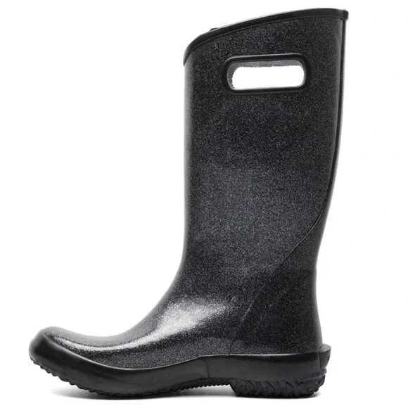 Bogs Women's Waterproof Rain Boots -Black Glitter - Picture 11 of 13